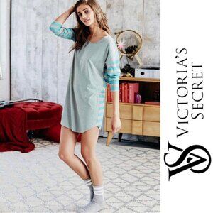 Victoria's Secret | Blue & Gray Polka Dot Stripe Nightgown | Size Extra Small